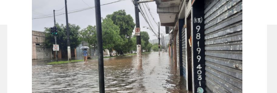 ATUALIDADES: Chuvas provocam alagamentos em cidades da Baixada Santista