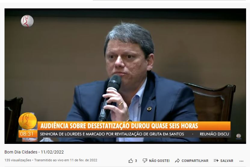 Audiência pública sobre modelo de desestatização do Porto de Santos ocorre na Associação Comercial de Santos, Bom dia Região, 11/02/2022