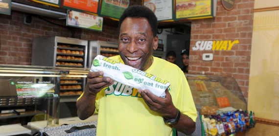 Com Pelé em anúncios, Subway passa McDonald's em número de lojas no Brasil